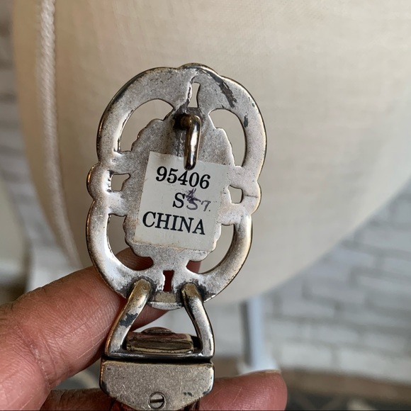 BRAIDED Brown Leather and Silver Chain Belt - Picture 6 of 10